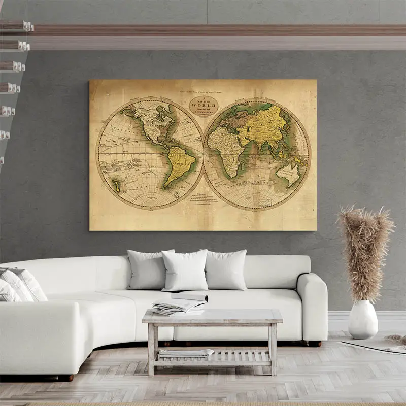 Tableau Mappemonde Vintage
