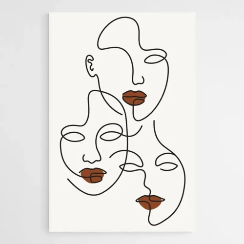 Tableau Minimaliste 3 visages