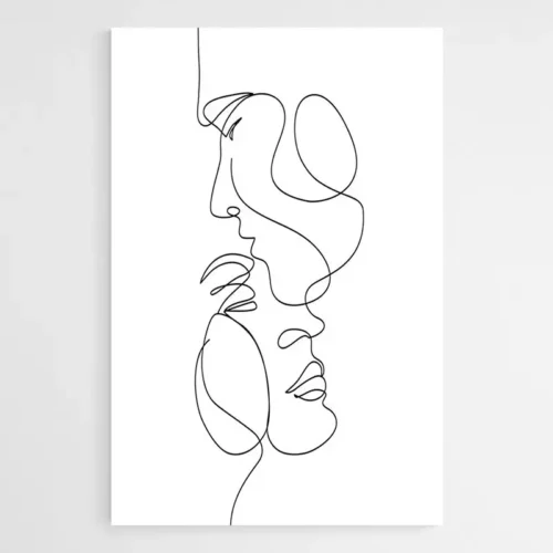 Tableau Minimaliste Couple Amour