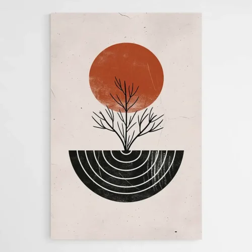 Tableau minimaliste marron et noir