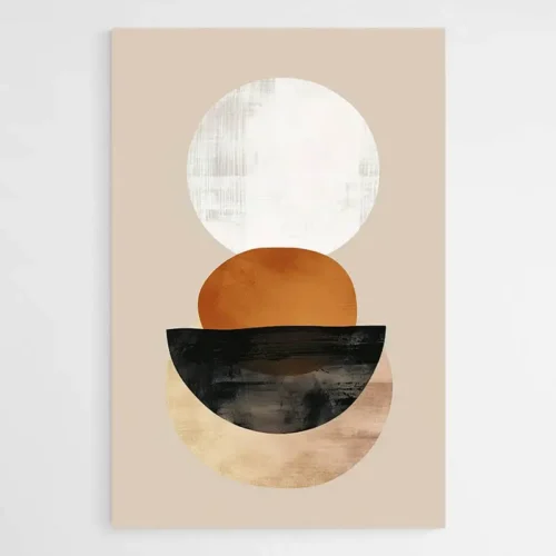 Tableau minimaliste orange blanc et noir