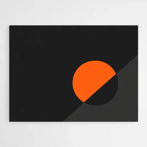 Tableau minimaliste orange et noir