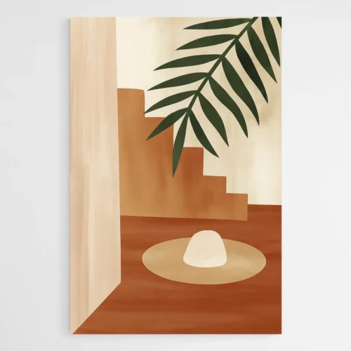 Tableau minimaliste terracotta