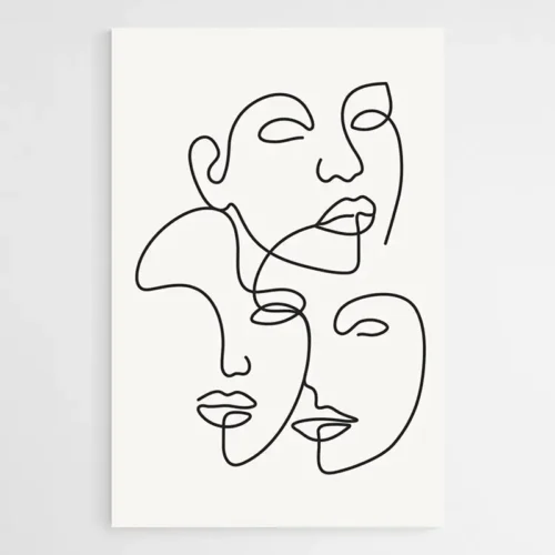 Tableau Minimaliste Visage