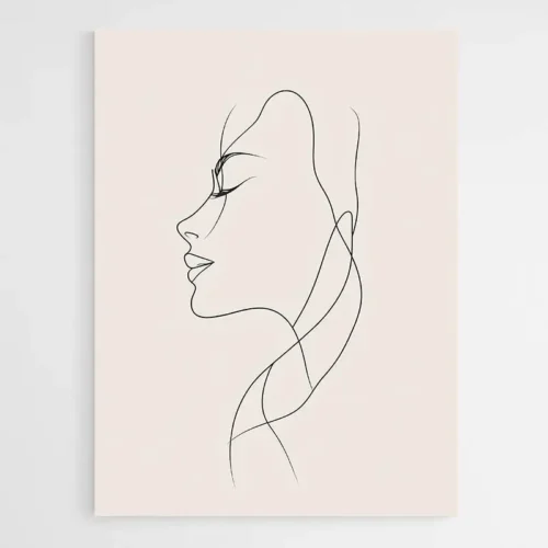 Tableau minimaliste visage de profil