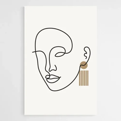 Tableau Minimaliste Visage Femme