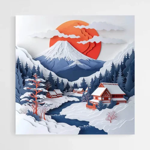 Tableau Mont Fuji Kirigami