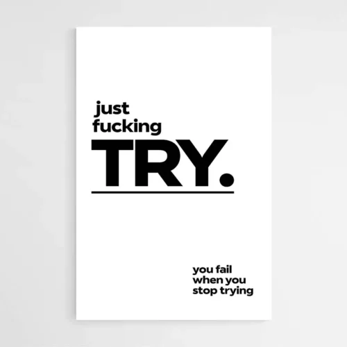 Affiche Motivation - Just Fucking Try