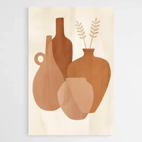 Tableau nature morte terracotta