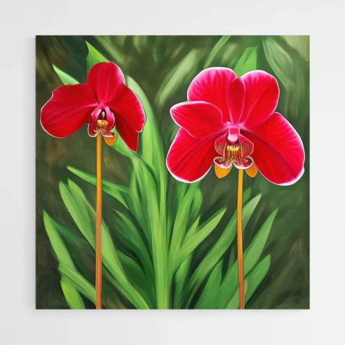 Tableau Orchidée Rouge