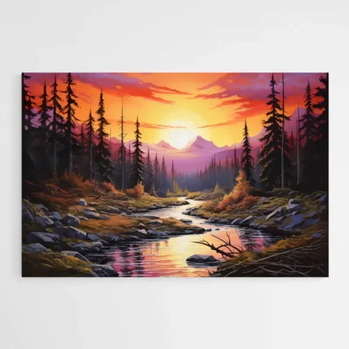 Tableau Paysage Coucher de Soleil