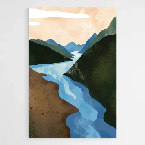 Tableau paysage riviere