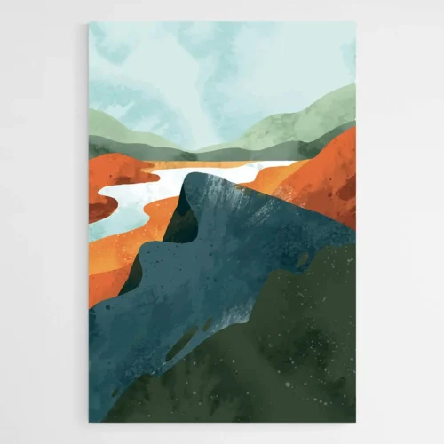 Tableau peinture abstraite paysage