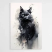 Tableau Peinture Chat Noir