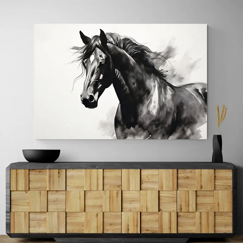 Black And White Horse Wall Art