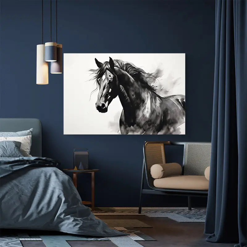 Black And White Horse Wall Art
