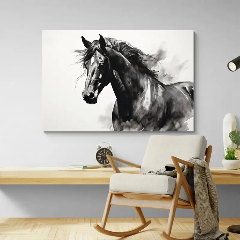 Black And White Horse Wall Art