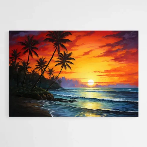 Tableau Peinture Coucher de Soleil