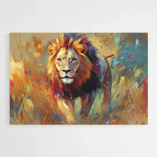 Tableau Peinture Lion Couleur