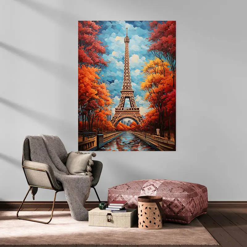Tableau Peinture Tour Eiffel
