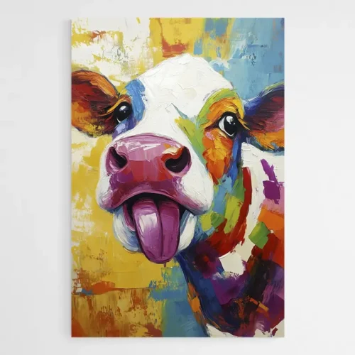 Tableau Peinture Vache