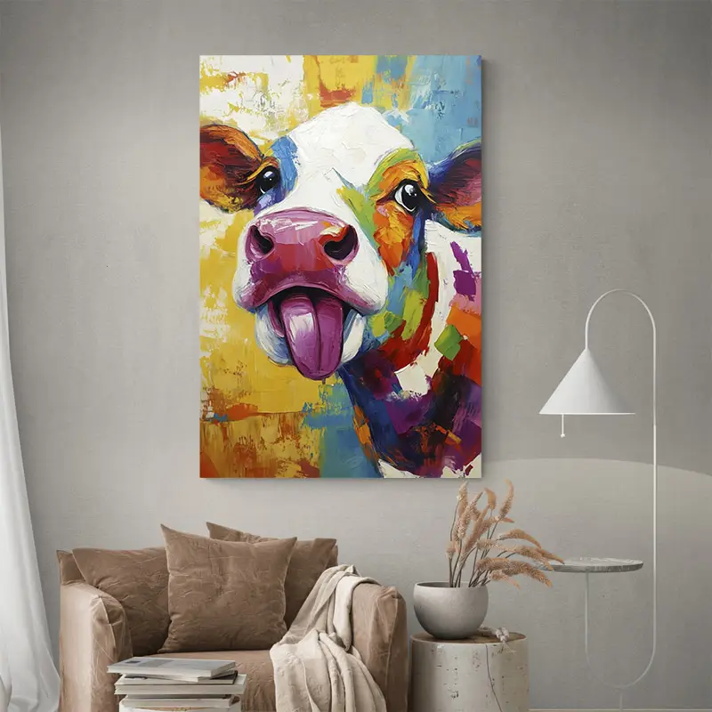Tableau Peinture Vache