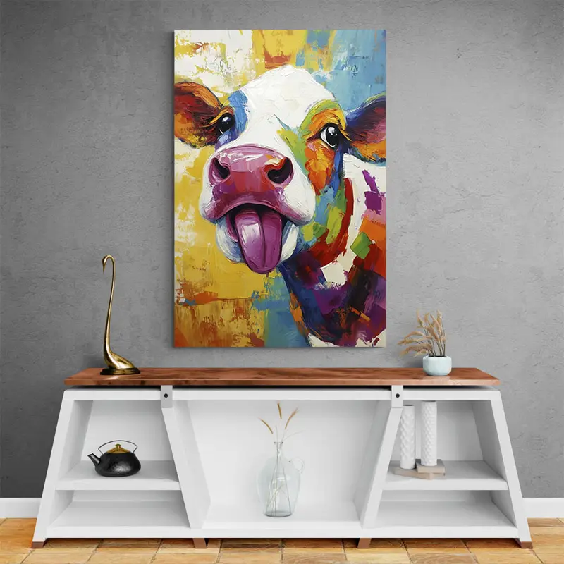 Tableau Peinture Vache