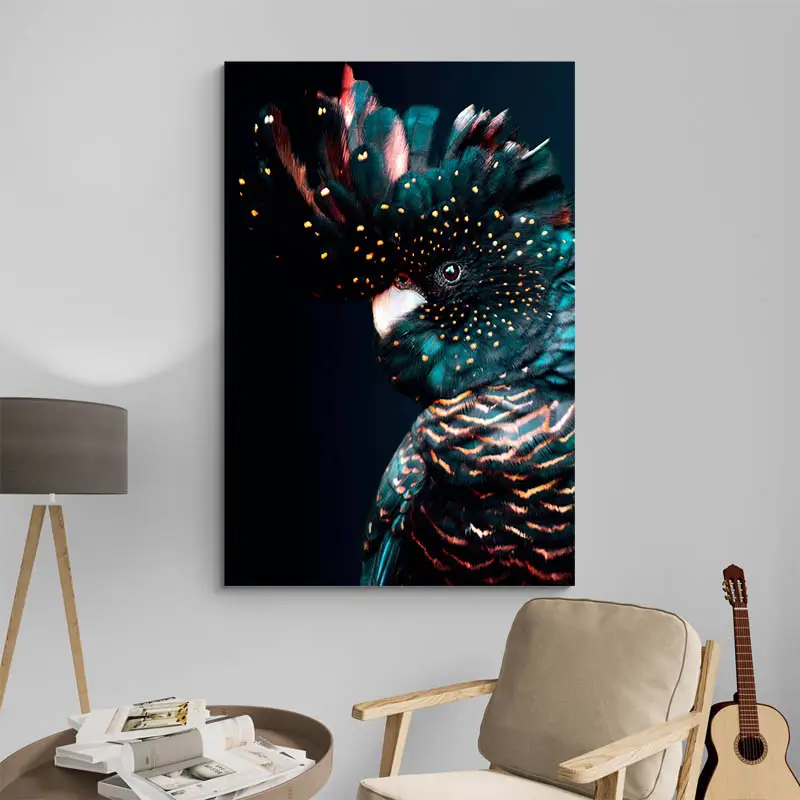 Tableau Perroquet Noir
