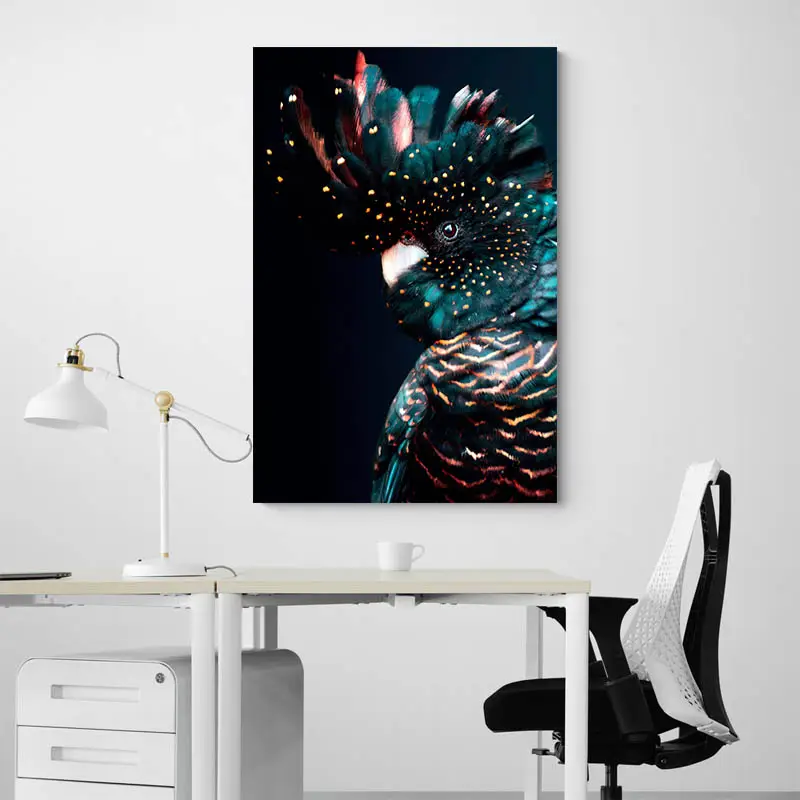 Tableau Perroquet Noir
