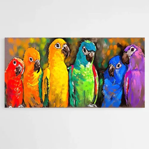 Tableau Perroquets Colorés