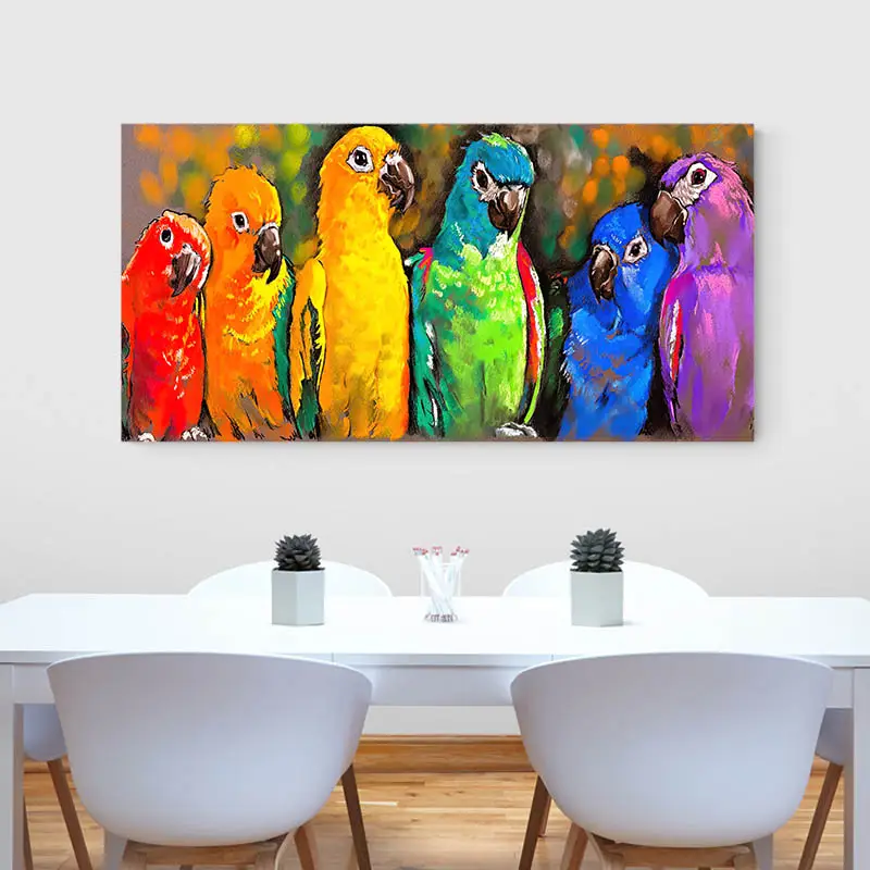 Tableau Perroquets Colorés