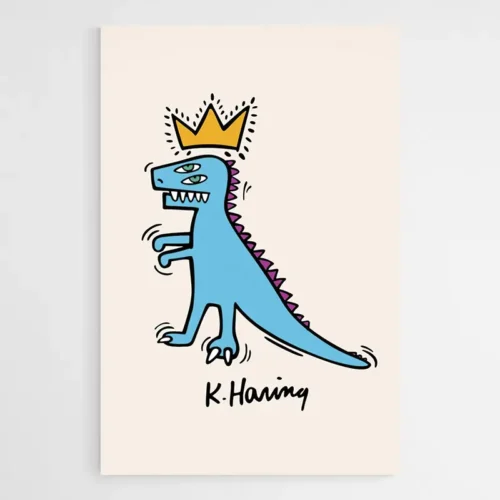 Tableau Pop Art Keith Haring Dinosaure