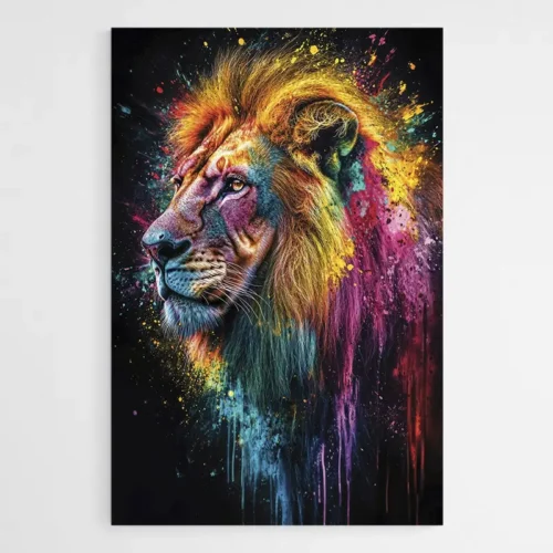 Tableau Pop Art Lion Colore