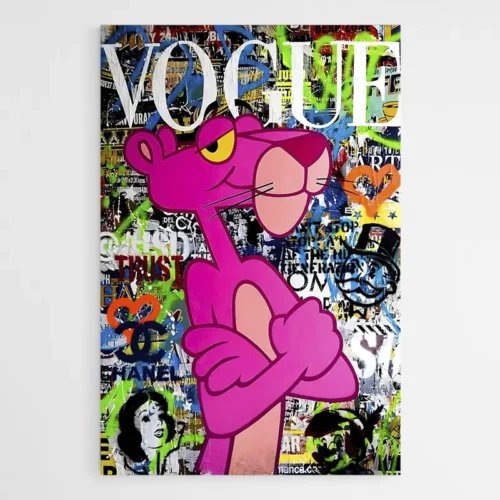 Tableau Pop Art Panthere Rose