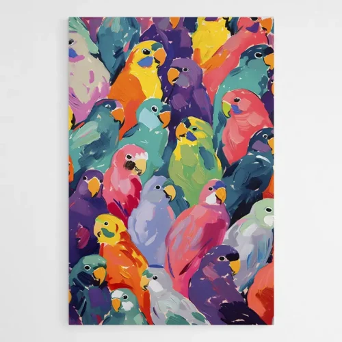 Tableau Pop Art Perruches