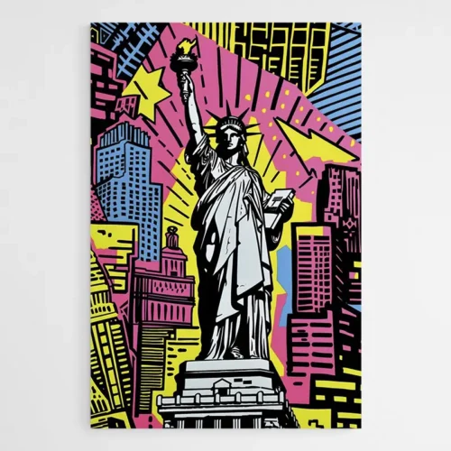 Tableau Pop Art Statue de la Liberte