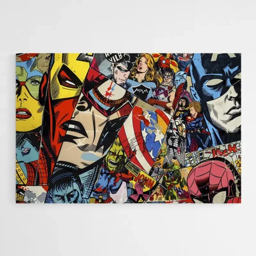 Tableau Pop Art Super Heros