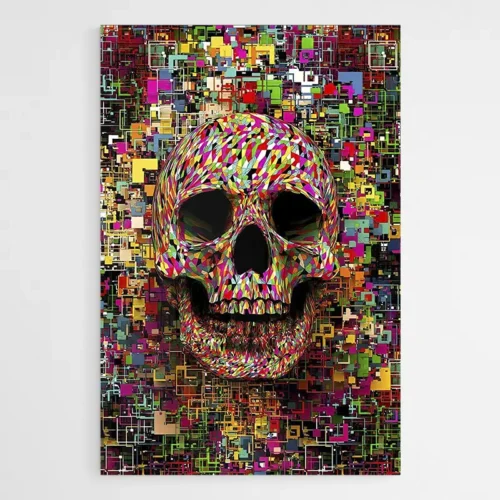 Tableau Pop Art Tete de Mort