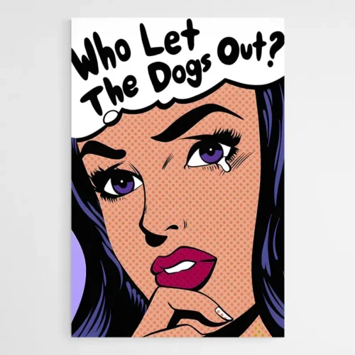 Tableau Pop Art Visage Femme Bleu