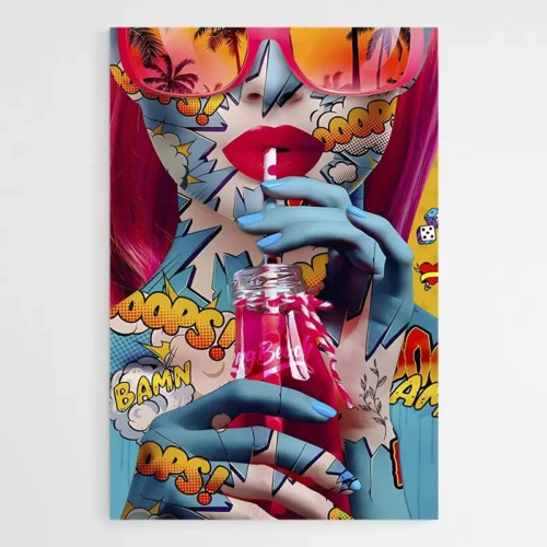 Tableau Pop Art Visage Femme Stickers