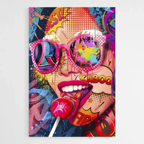 Tableau Pop Art Visage Stickers Femme
