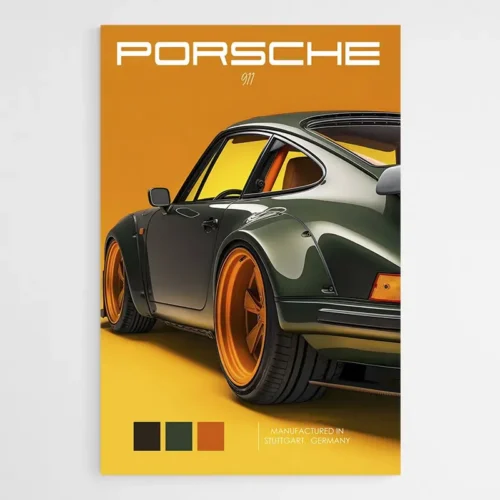 Tableau Porsche Vert 911 Moderne