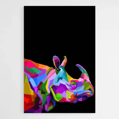 Tableau Rhinocéros Pop Art