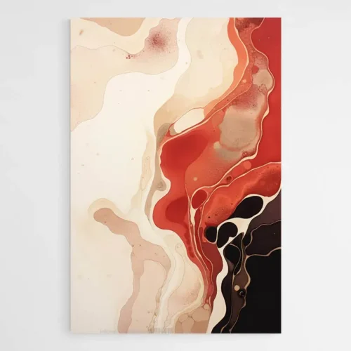 Tableau Rouge Noir Gris Moderne