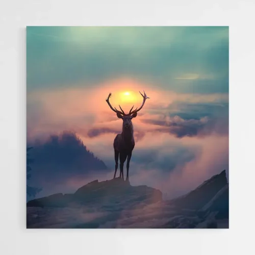 Tableau Scandinave Cerf Géométrique