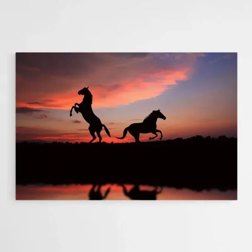 Tableau silhouettes Chevaux