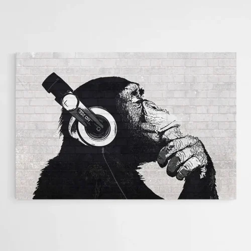 Tableau Singe avec Casque