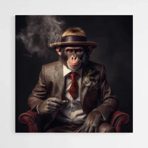 Tableau Singe Chapeau