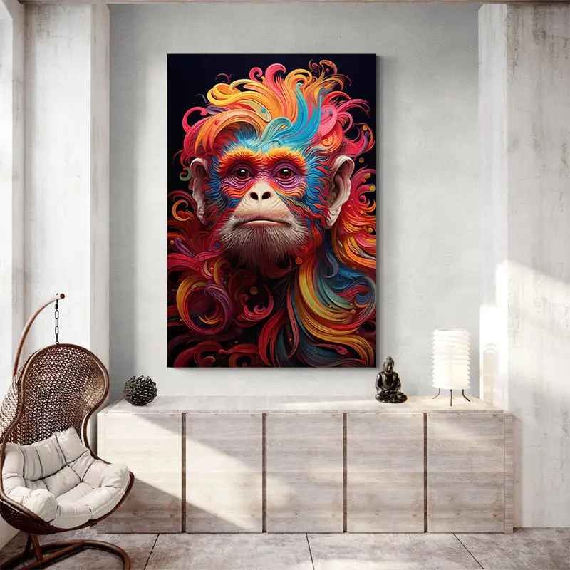 Tableau Singe Coloré