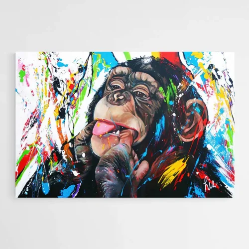 Tableau Singe Multicolore